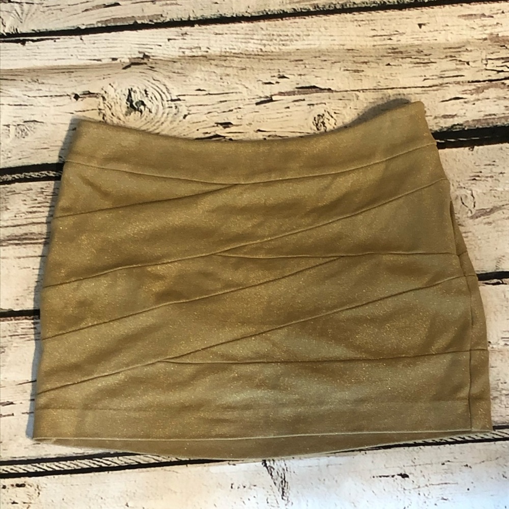 Express Gold Mini Skirt